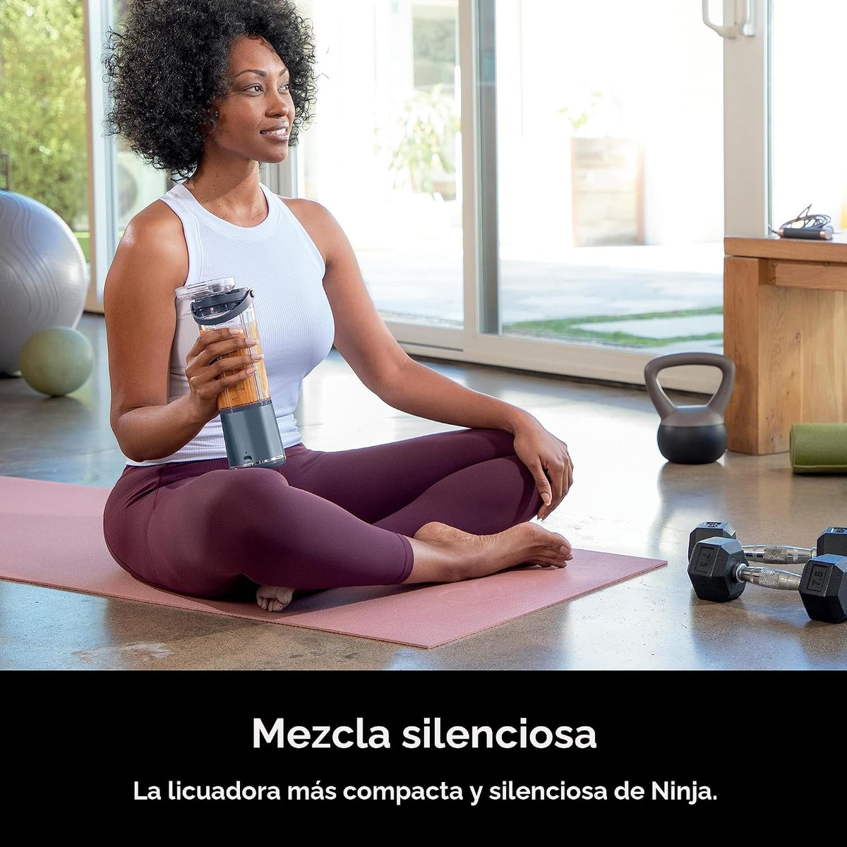 Ninja BC151NV Blast - Licuadora portátil, inalámbrica, recipiente d...