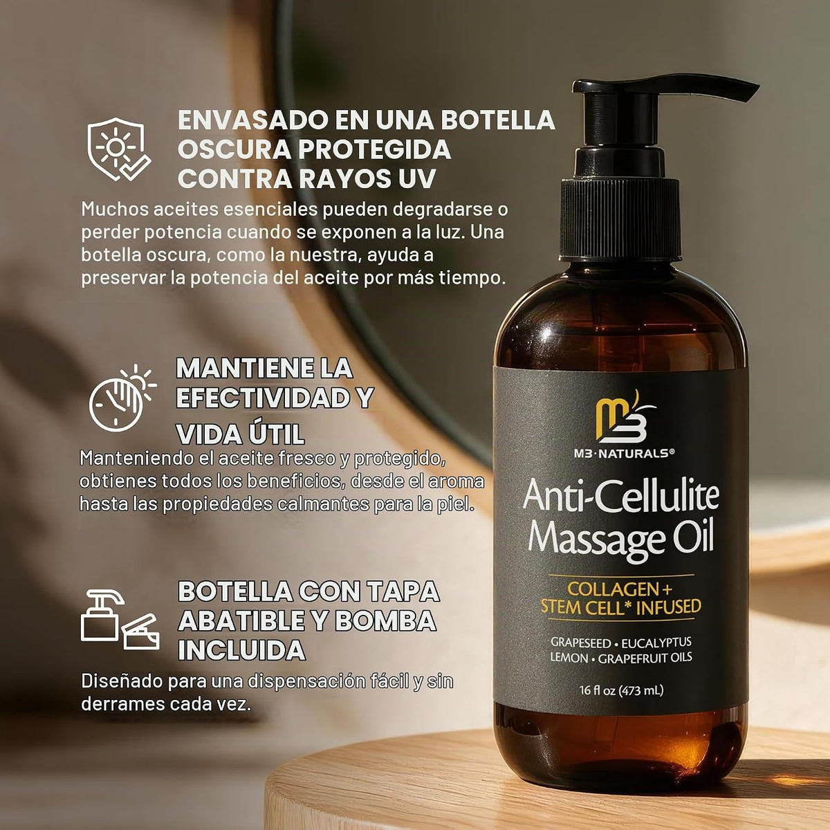 Aceite corporal reafirmante, aceite de masaje para celulitis para p...