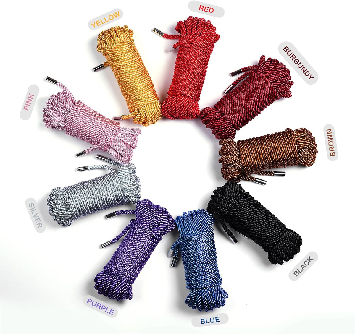 Cuerda de atar de seda suave \u2013 Cuerda de nailon de colores bri...