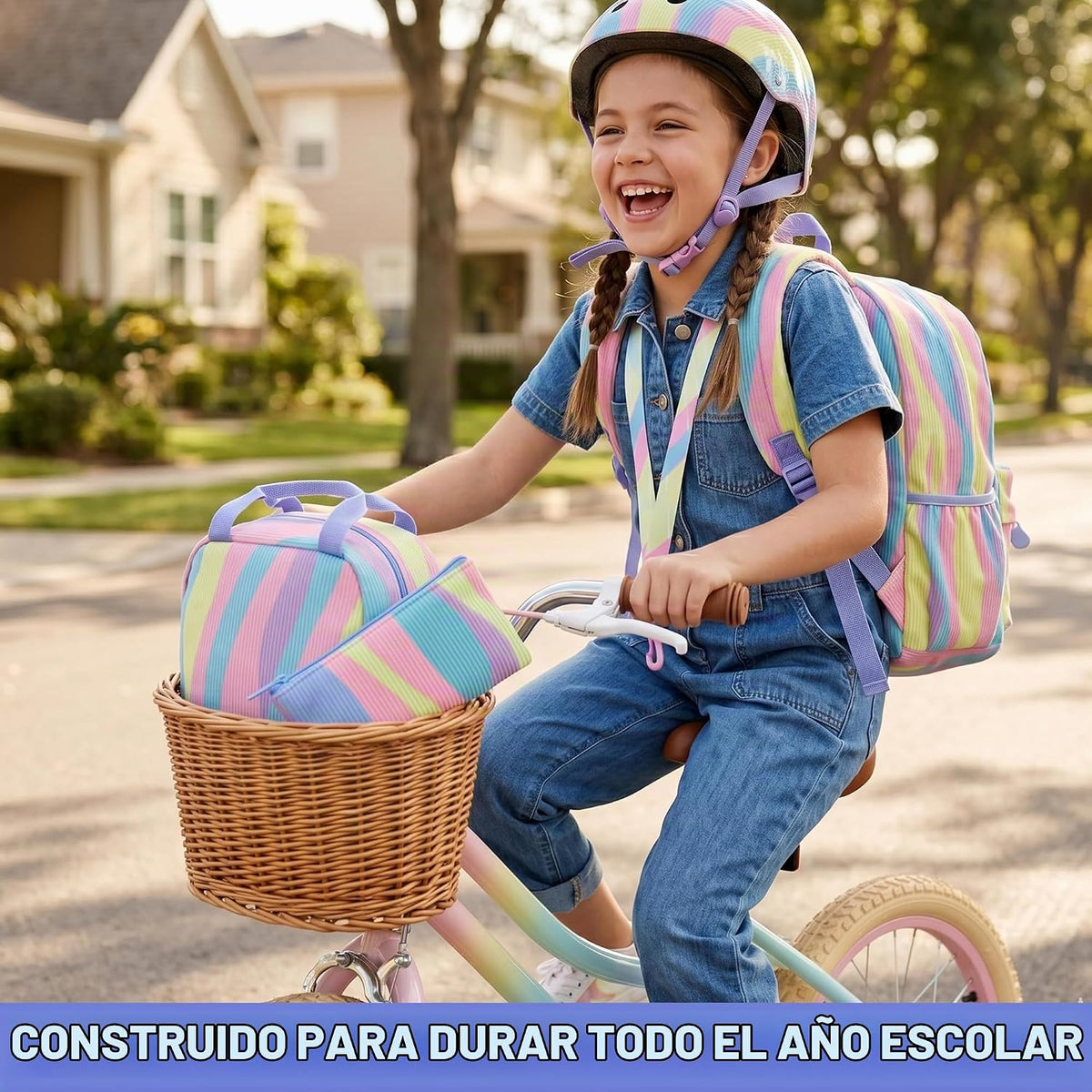 Conjunto de 4 piezas de mochila de pana para niñas Get Trend | Moch...