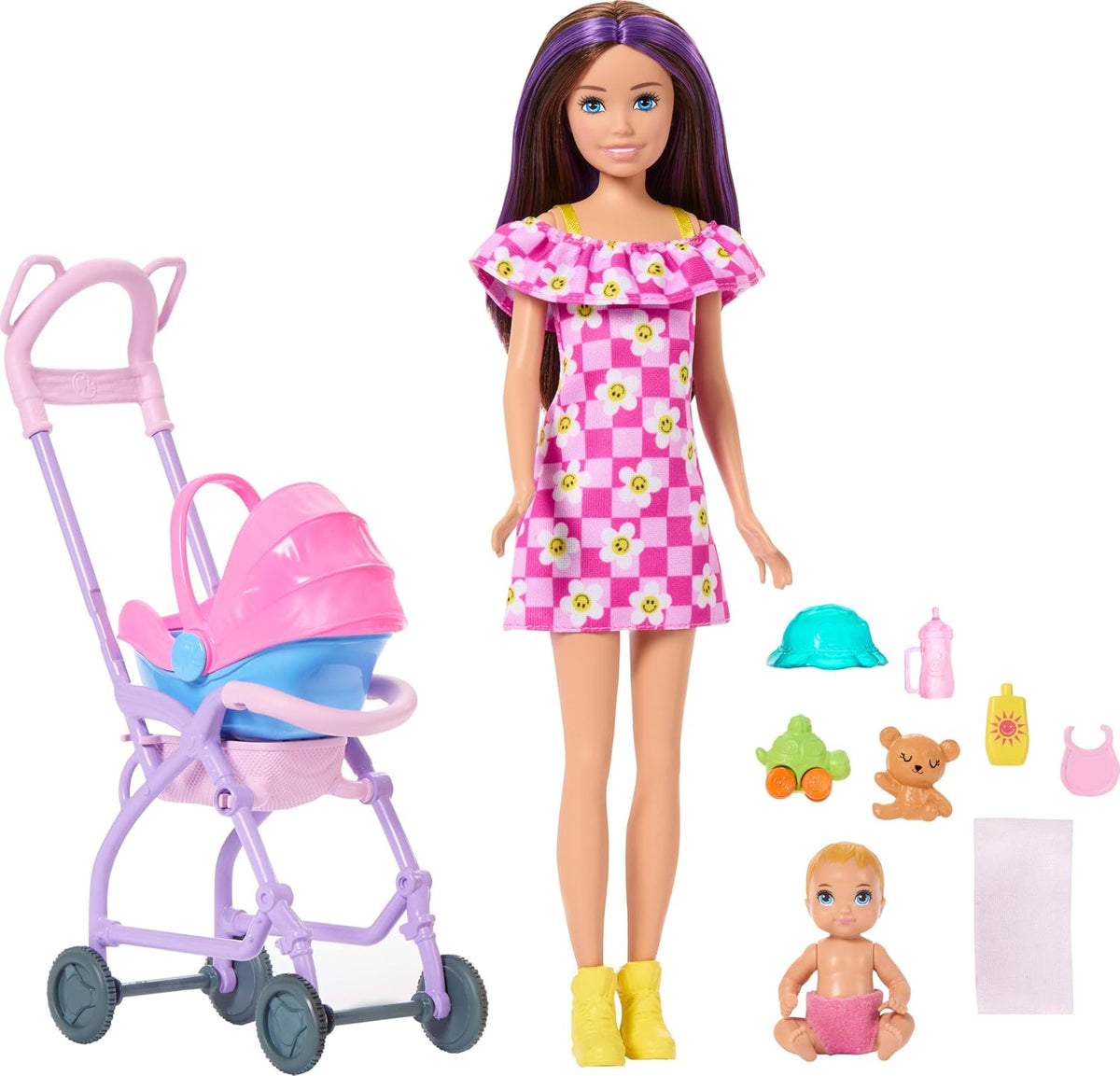 Barbie Skipper Babysitters Inc. Juego con muñeca morena | Muñeca de...