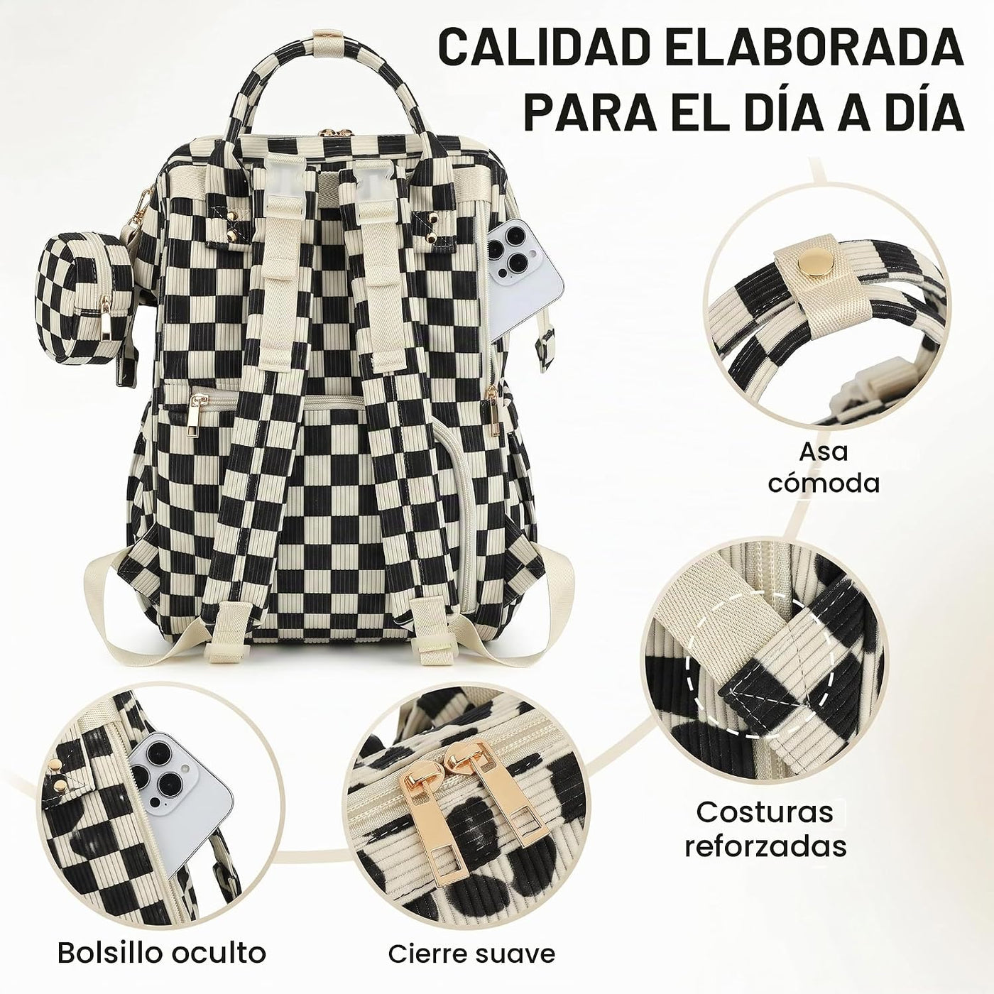 Lrenagao Mochila para pañales de bebé para mamá y papá, bolsa de pa...