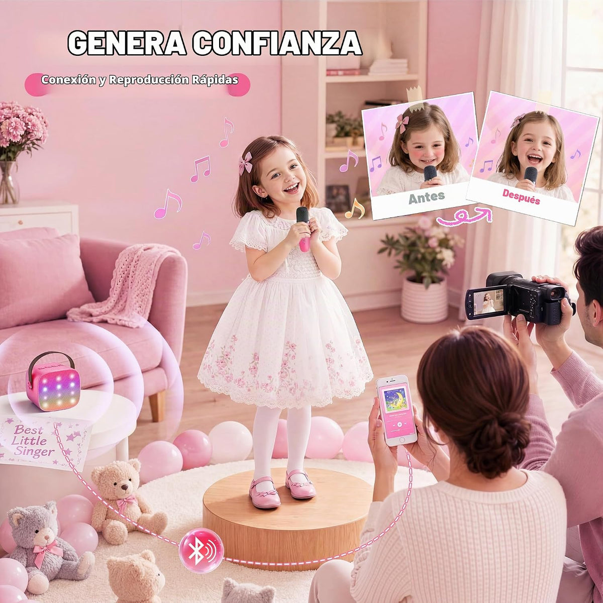YLL Mini máquina de karaoke para niños, regalos de cumpleaños de ju...