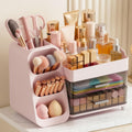 Organizador de maquillaje de gran capacidad con soporte para brocha...