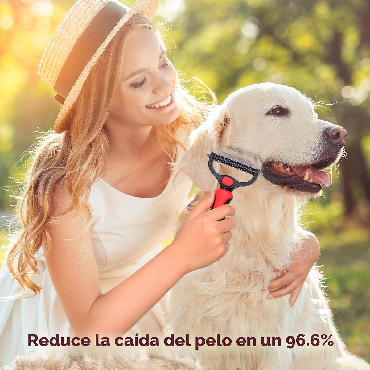 Tpotato Deshedding - Cepillo para perros de pelo largo y gatos, ras...