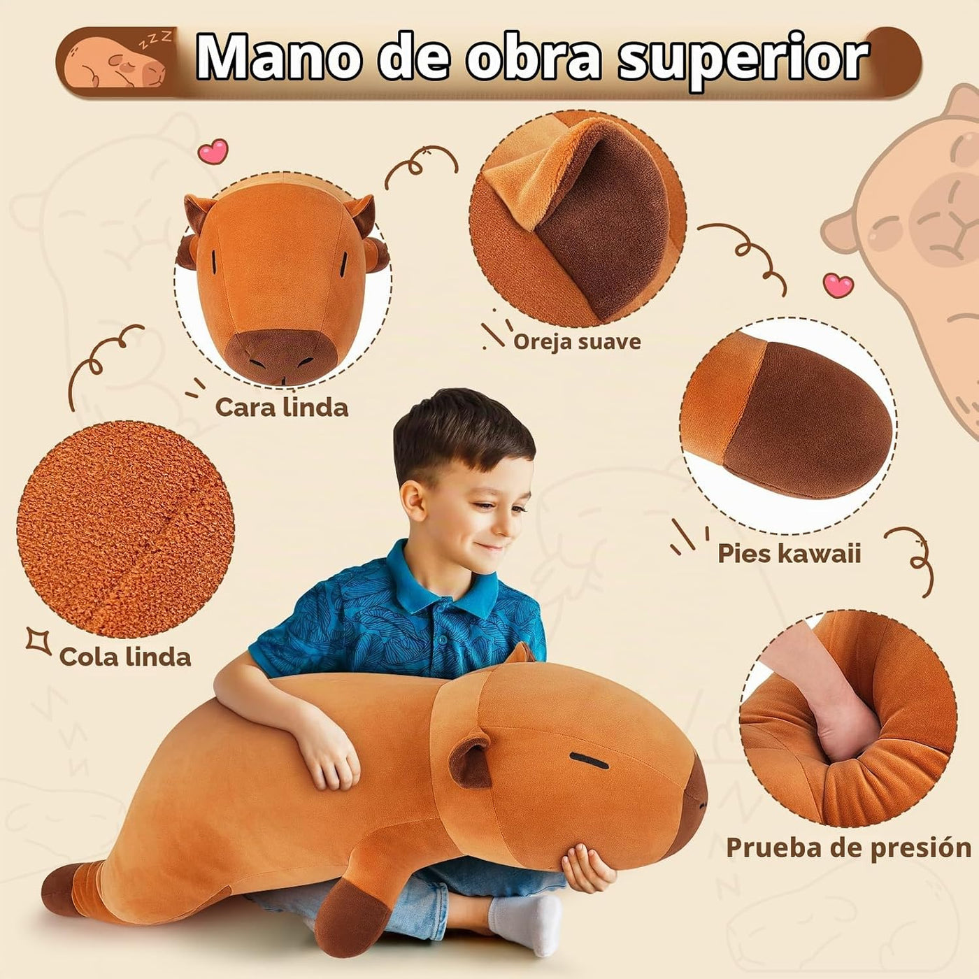Animal de Peluche Relleno de Capibara Gigante de 30'' - Alm...