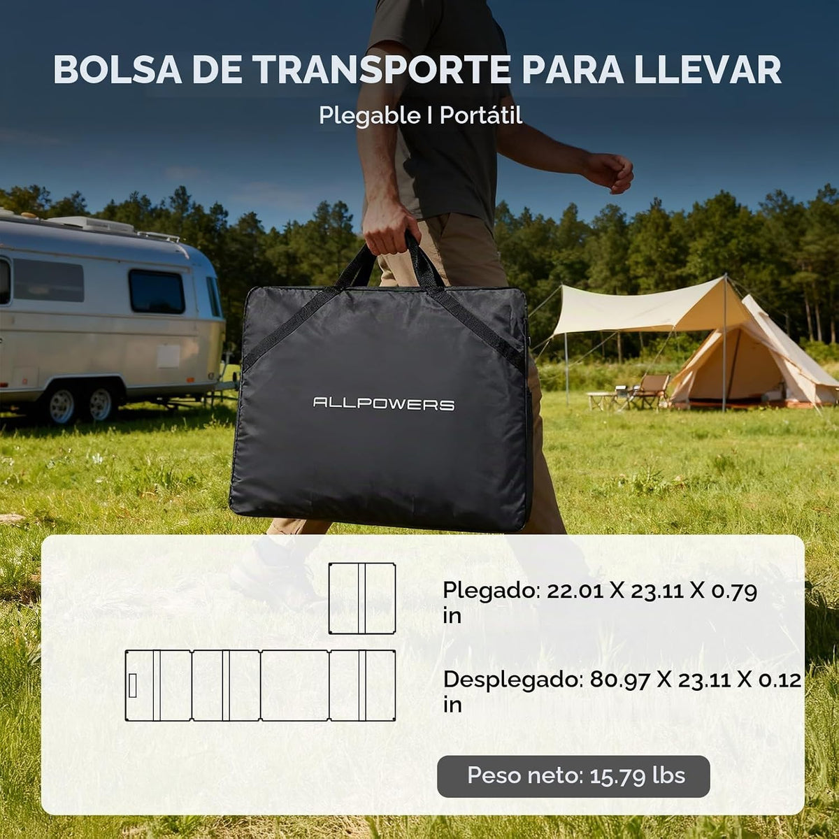 ALLPOWERS Panel solar portátil SE200 200W, cargador solar para la c...