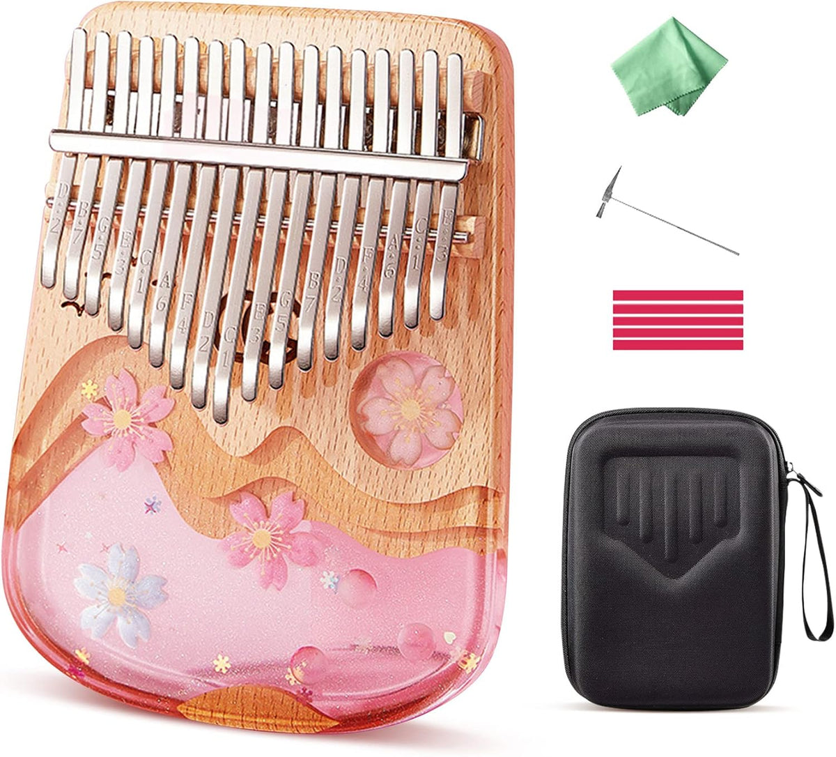 Fiunkes Kalimba - Piano de pulgar de 21 teclas en tono C con bolsa...