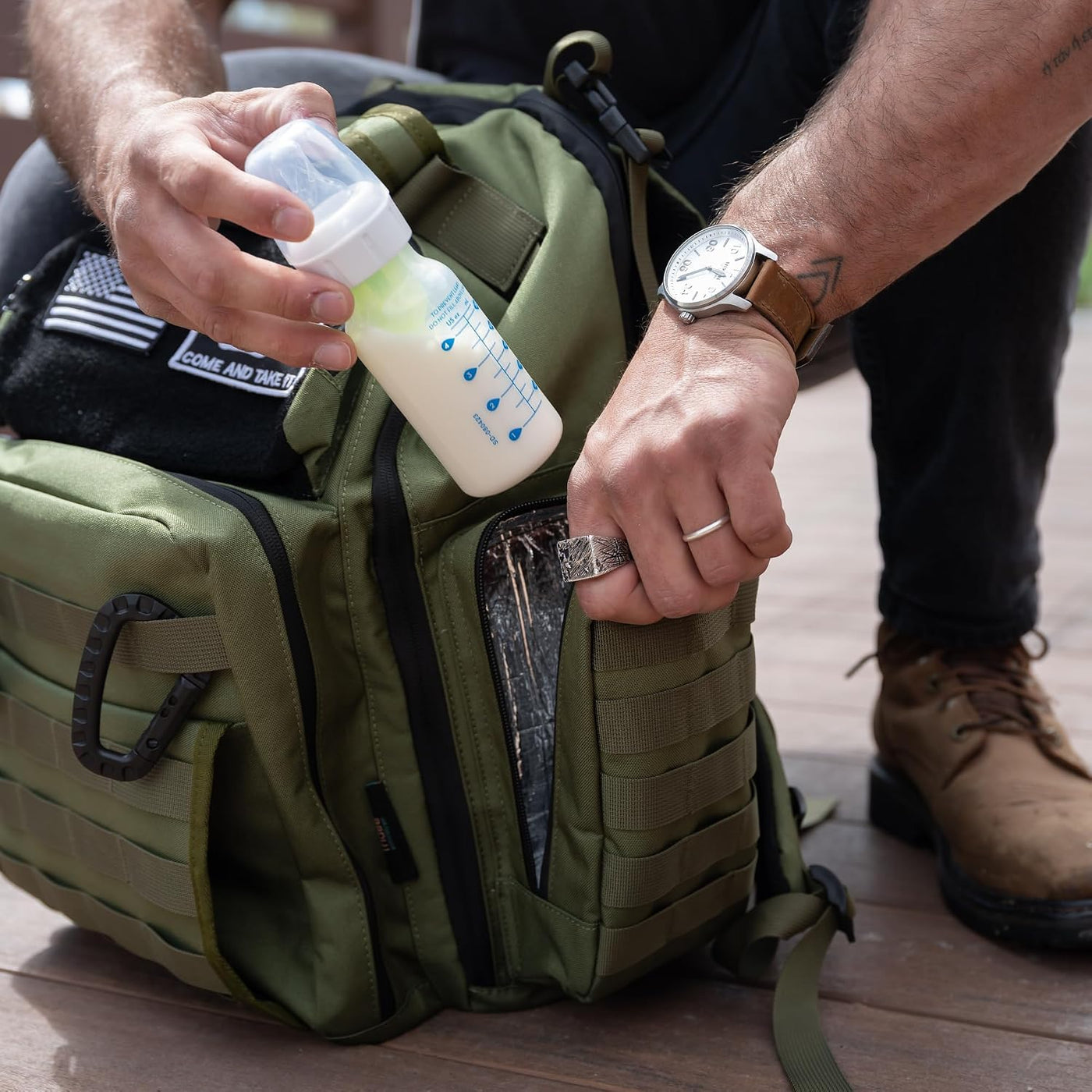 Bolsa de Pañales Green Dad - Mochila de Pañales Militar Estilo Moll...