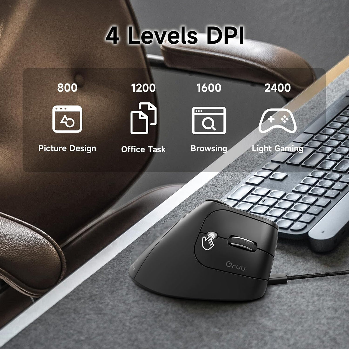 SANWA Ratón vertical ergonómico de 3 dispositivos con pantalla LED...