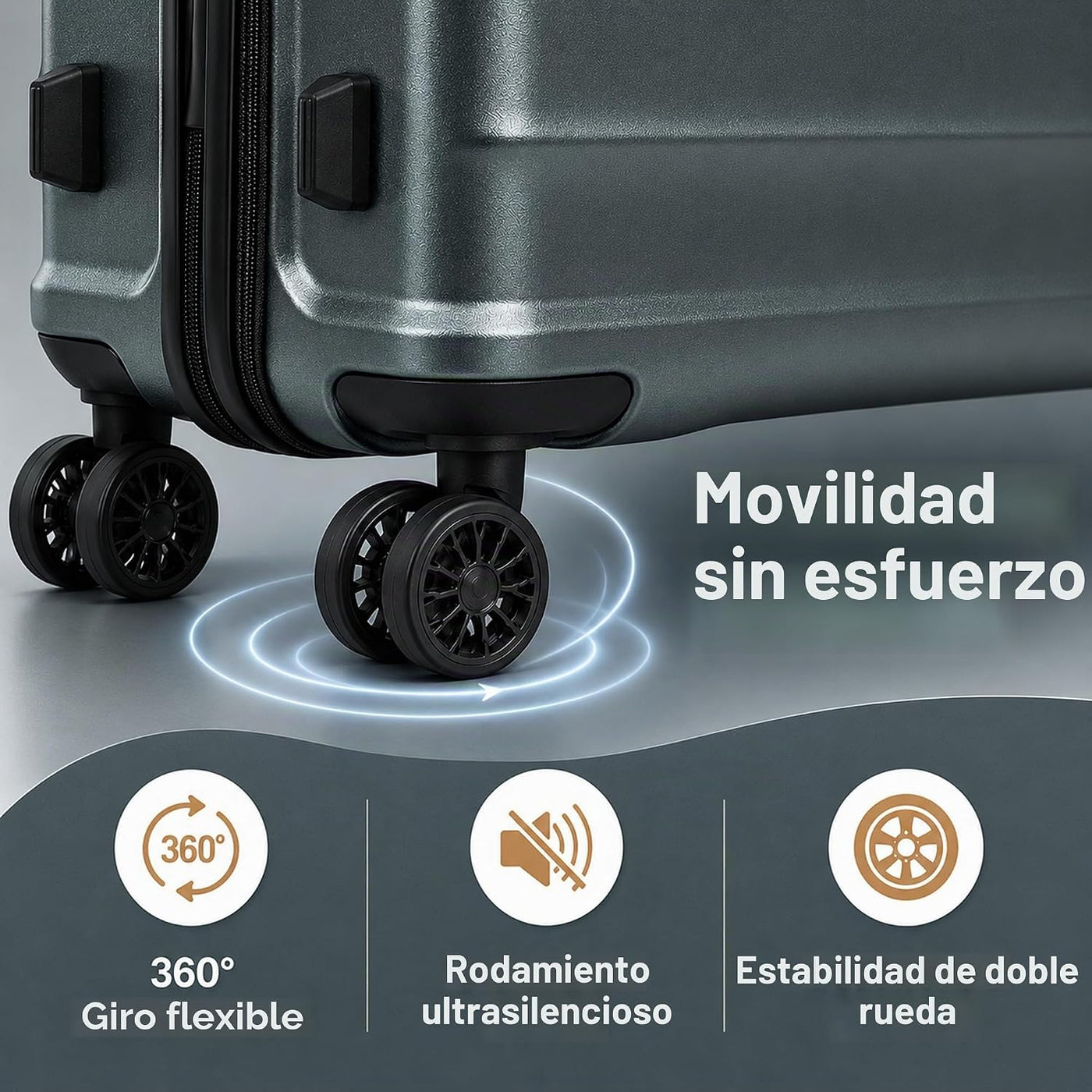 CONCEPTEN Juego de 5 piezas de equipaje de mano aprobado por aerolí...
