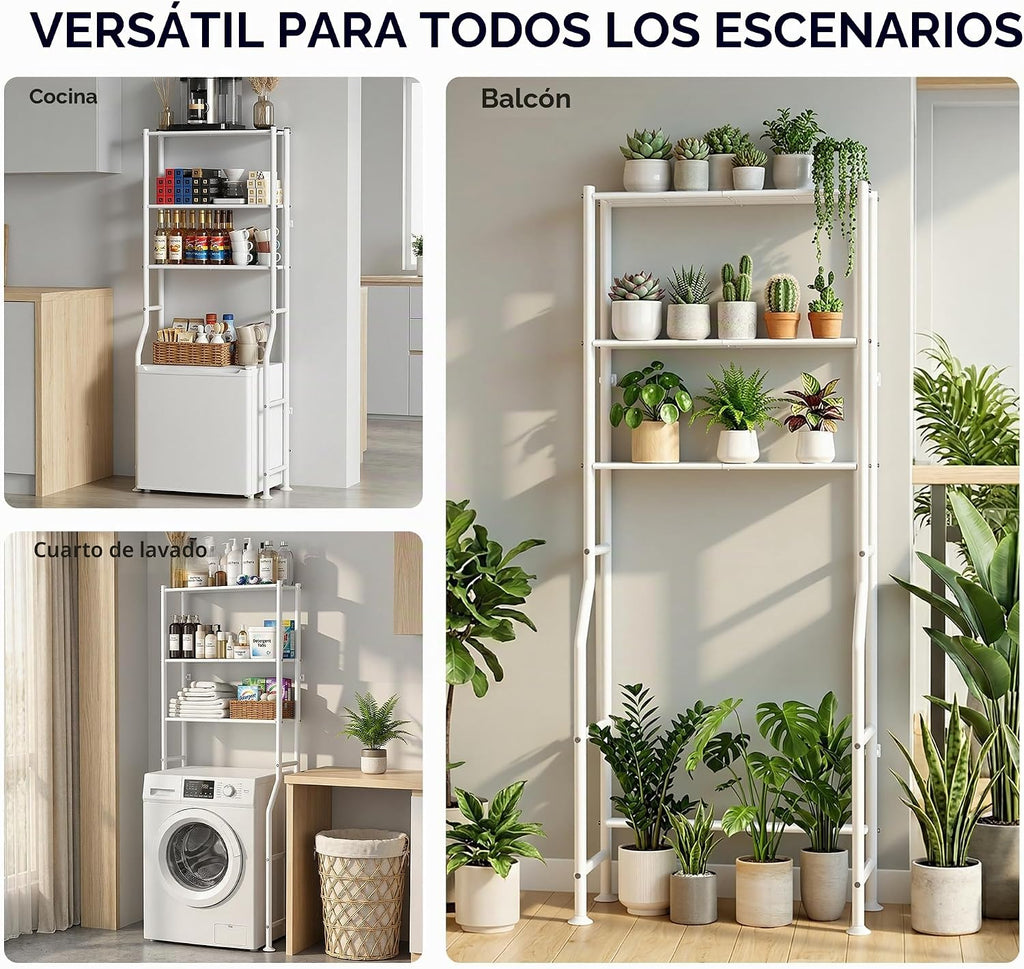 ASCENREST Almacenamiento de inodoro de 3 niveles, antipunta, 64 pul...