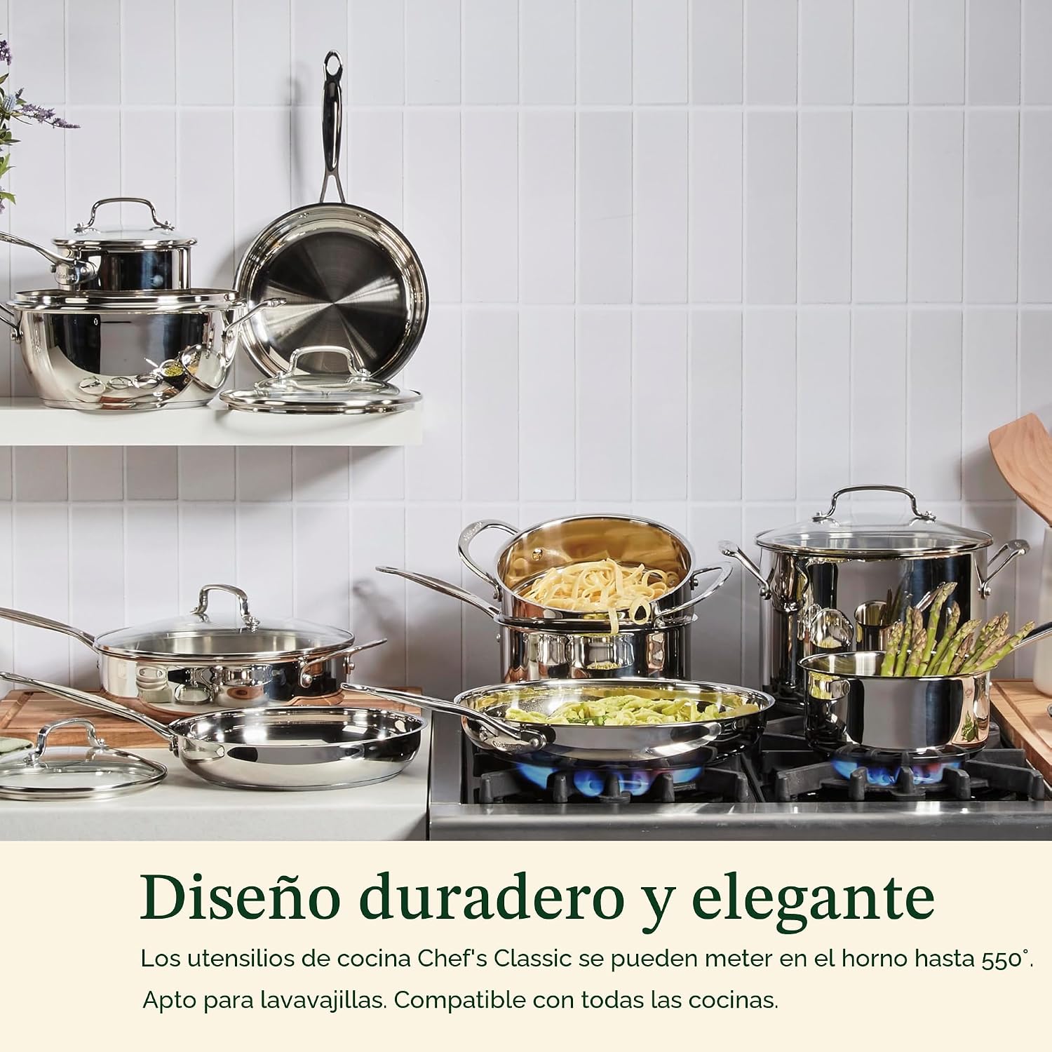 Cuisinart Cacerola de 1.5 Cuartos con Tapa, Colección Clásica de Ut...