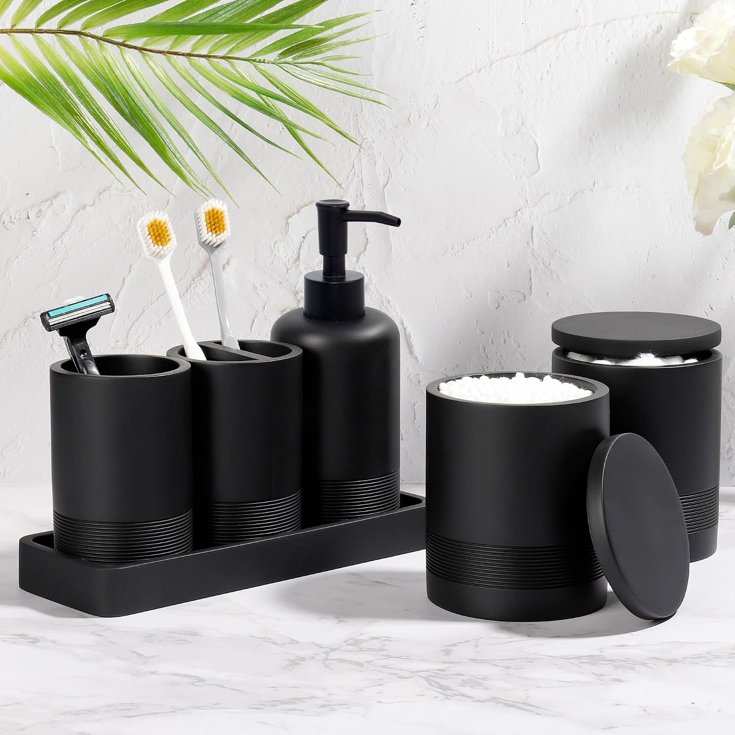 Conjunto de accesorios de baño, juego de accesorios de baño de 6 pi...