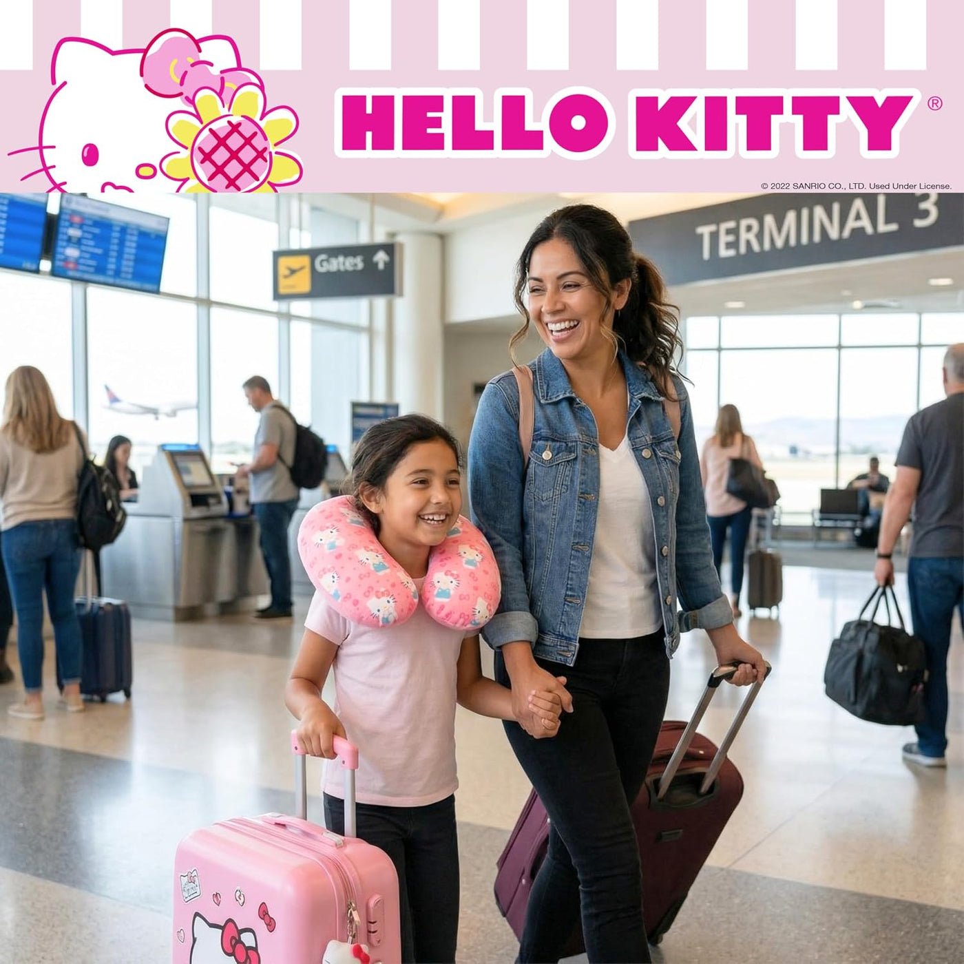 Franco Almohada de viaje para el cuello, hello kitty