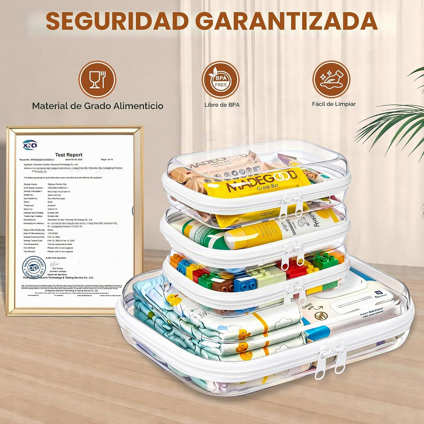 Bolsas organizadoras para pañales, fundas rígidas transparentes con...