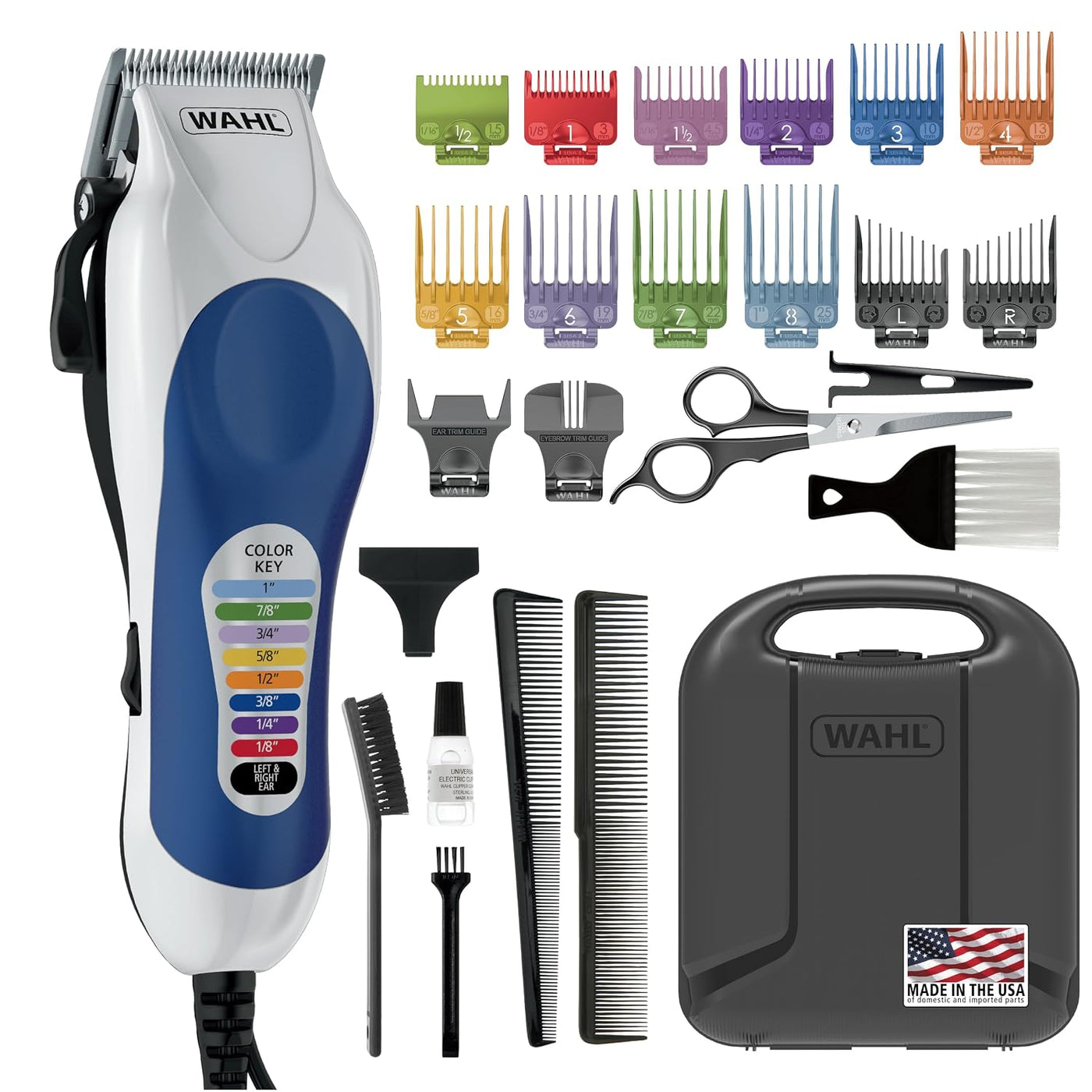 Juego de rasuradora de cabello completo Wahl Color Pro con accesori...