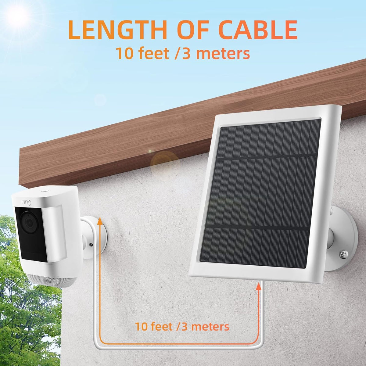 Panel Solar para Cámara Ring, Cargador Solar de 4W Compatible con R...