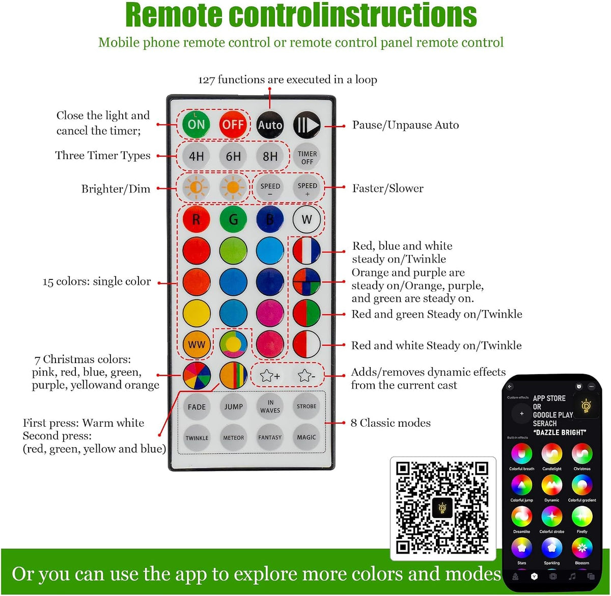 TW SHINE - Luces de Navidad inteligentes que cambian de color para...