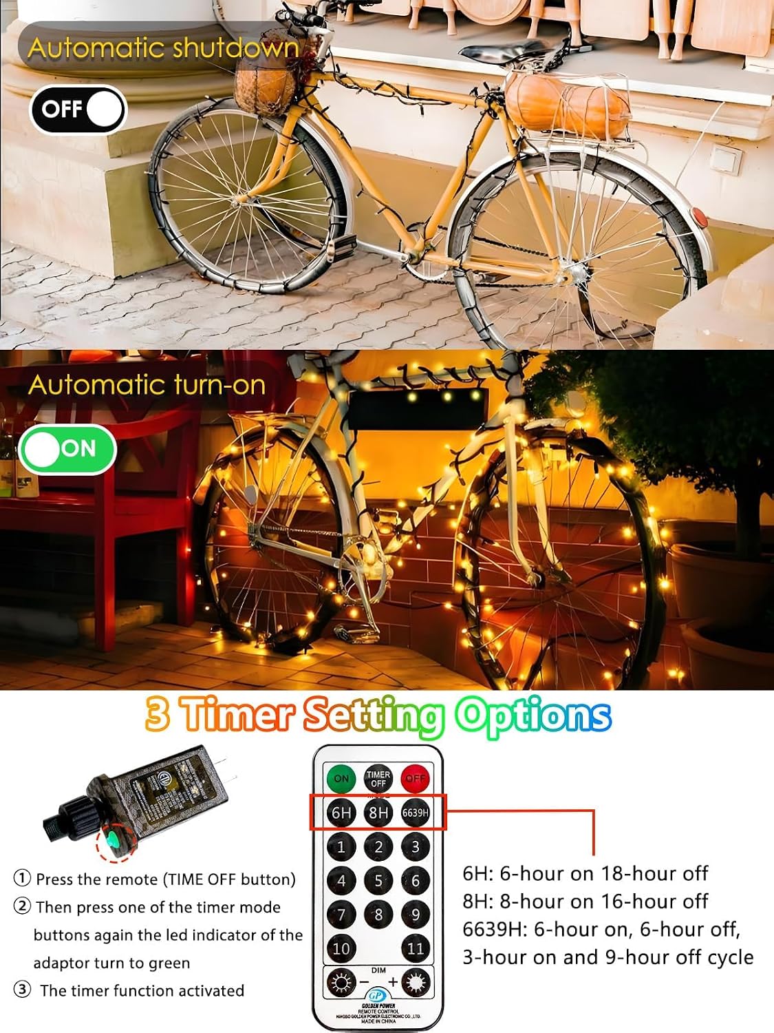 800 luces LED de Navidad que cambian de color de 264 pies con tempo...