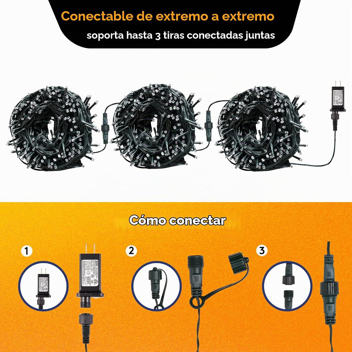 BlcTec Luces de Navidad, 300 luces LED de 108 pies para árbol de Na...