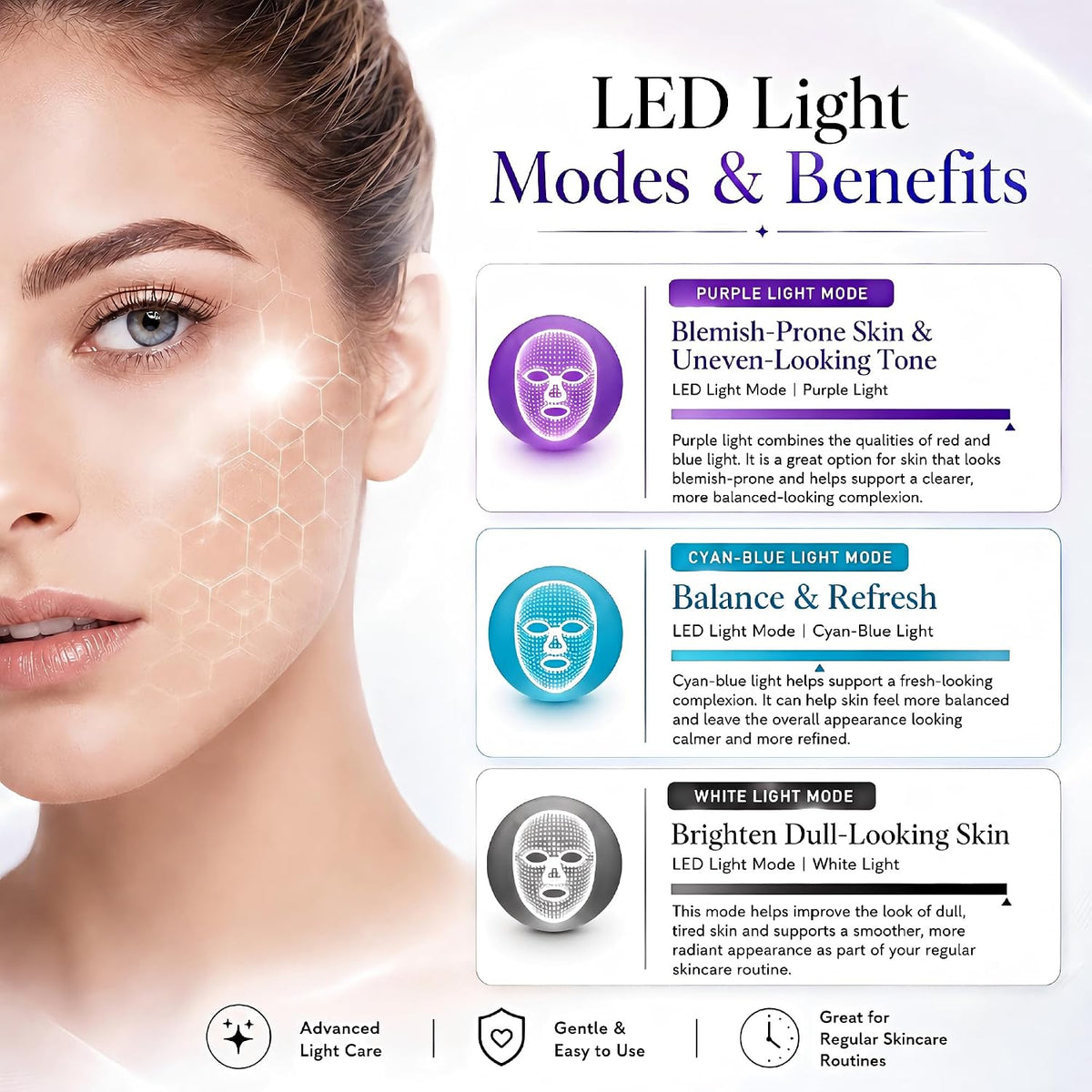 Terapia de luz roja LED para la cara | 7-1 colores, máscara de tera...