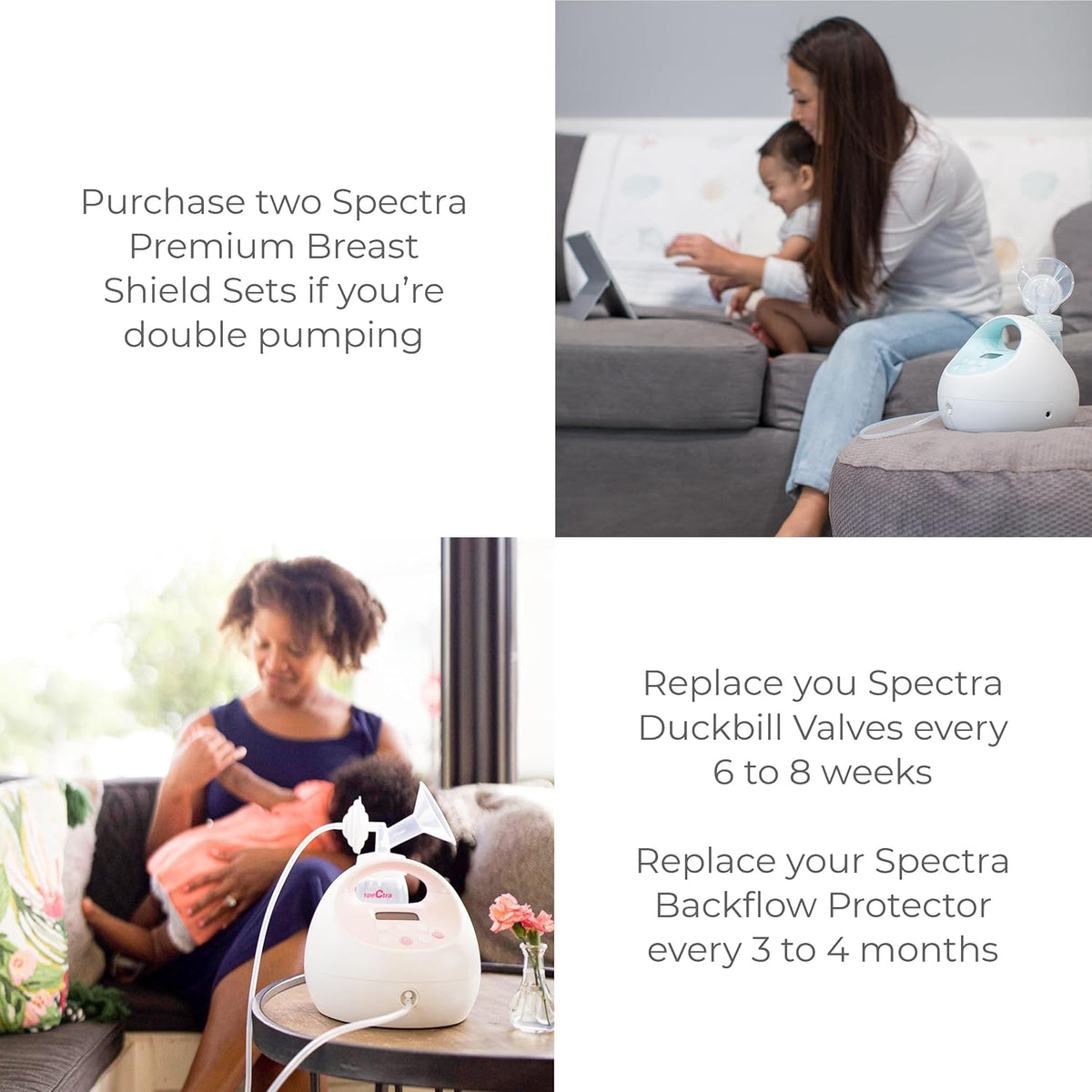 Spectra Baby Premium - Kit de accesorios para extractor de leche ma...