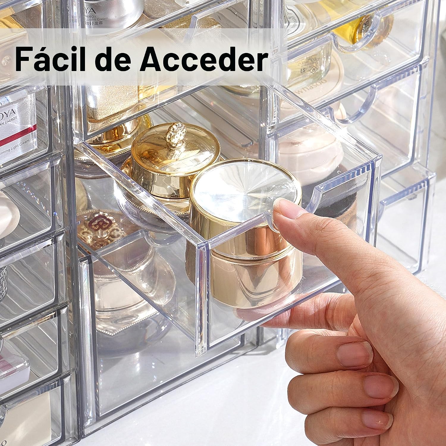 Prsildan Organizador de maquillaje acrílico, cajón de almacenamient...