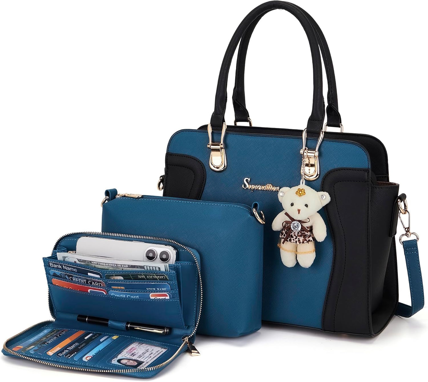 Soperwillton Monederos para mujer, bolso cruzado de hombro, asa sup...