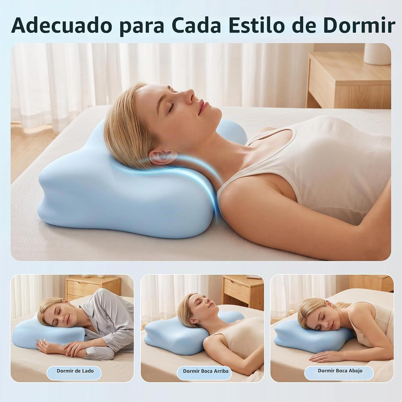 Almohada cervical para el cuello - Almohadas de espuma viscoelástic...