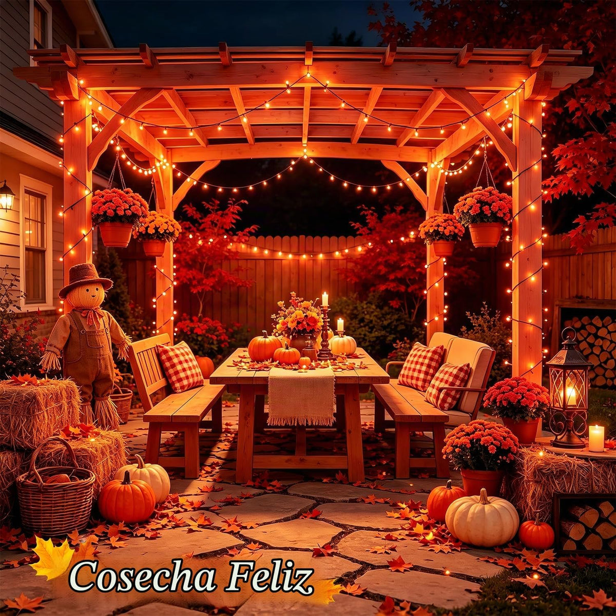 JMEXSUSS - Cadena de luces naranja conectables, 250 luces LED de Ha...