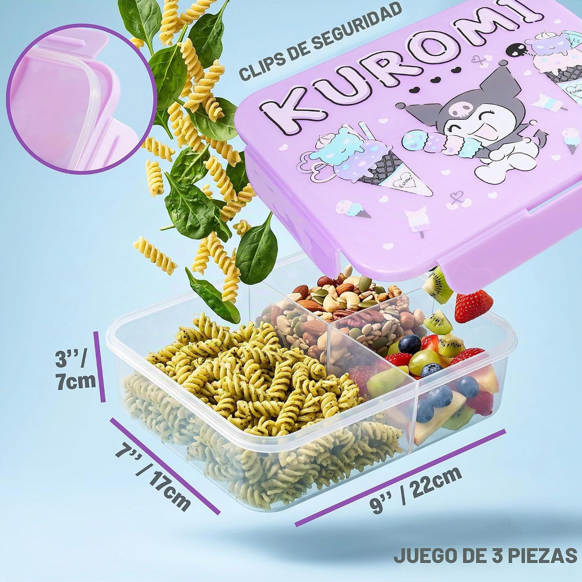 Get Trend Kuromi Girls Bolsa de almuerzo, caja Bento y botella de a...