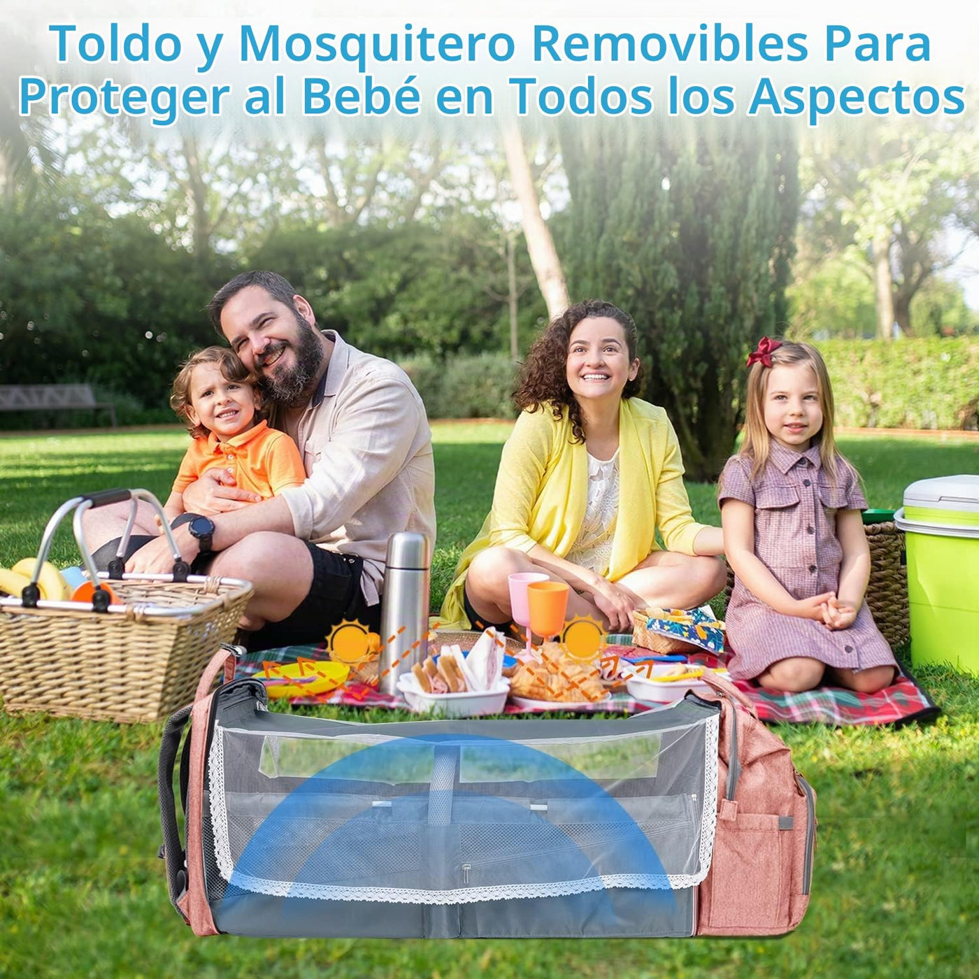 KABAQOO Mochila para pañales con estación de cambio desmontable, bo...