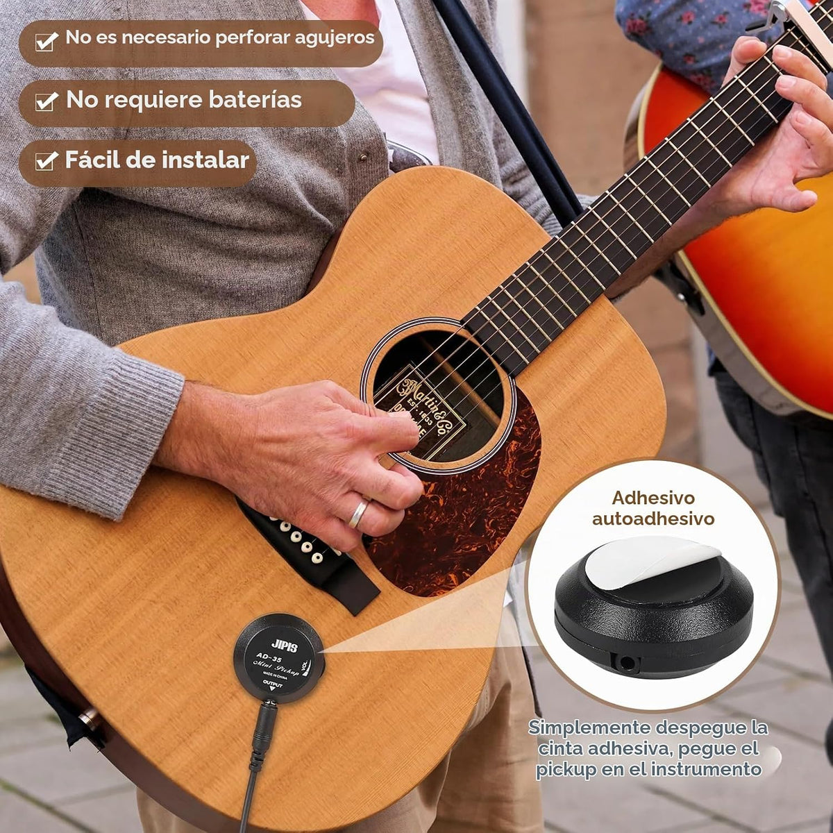 Pastilla universal de guitarra acústica para guitarra, ukelele, man...