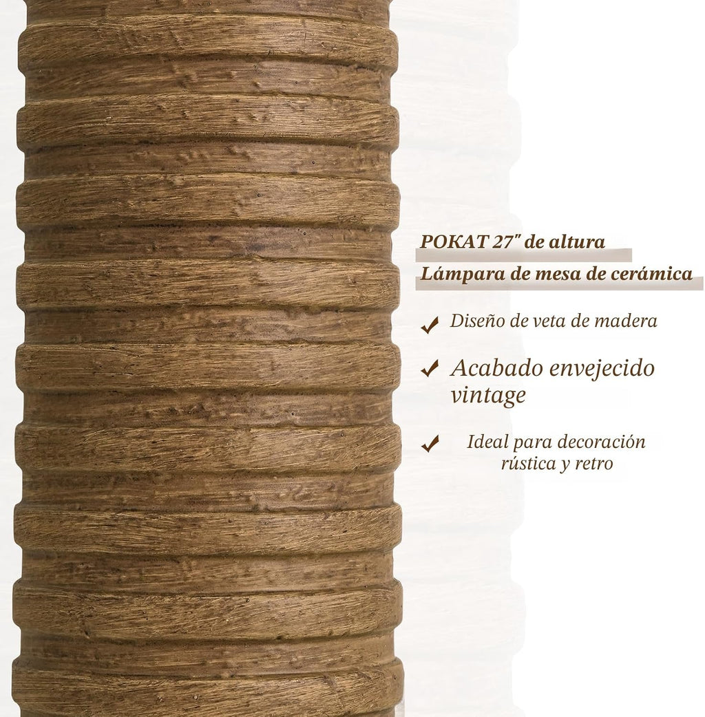 PoKat Juego de 2 lámparas de mesa de granja para sala de estar, lám...