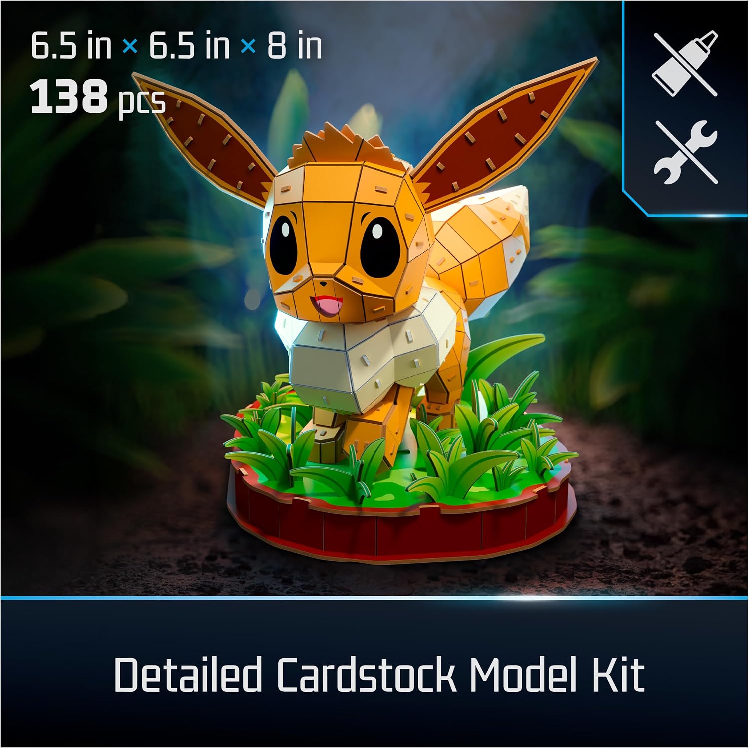 4D Build Pokémon Eevee - Kit de modelo de rompecabezas 3D, decoraci...