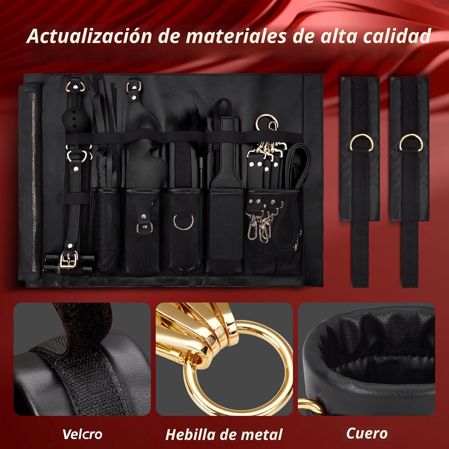 Juguetes sexuales de Bondage BDSM - 21 piezas de esposas de tobillo...