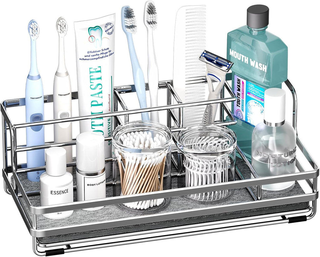 HapiRm Portacepillos de dientes para baño - Organizador de encimera...