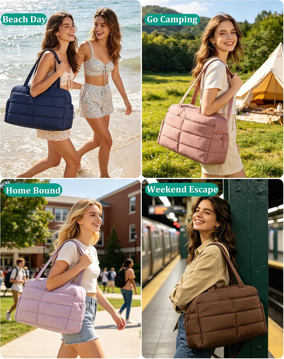 Bolsa de gimnasio BAGSMART para mujer, bolsa de lona de viaje liger...