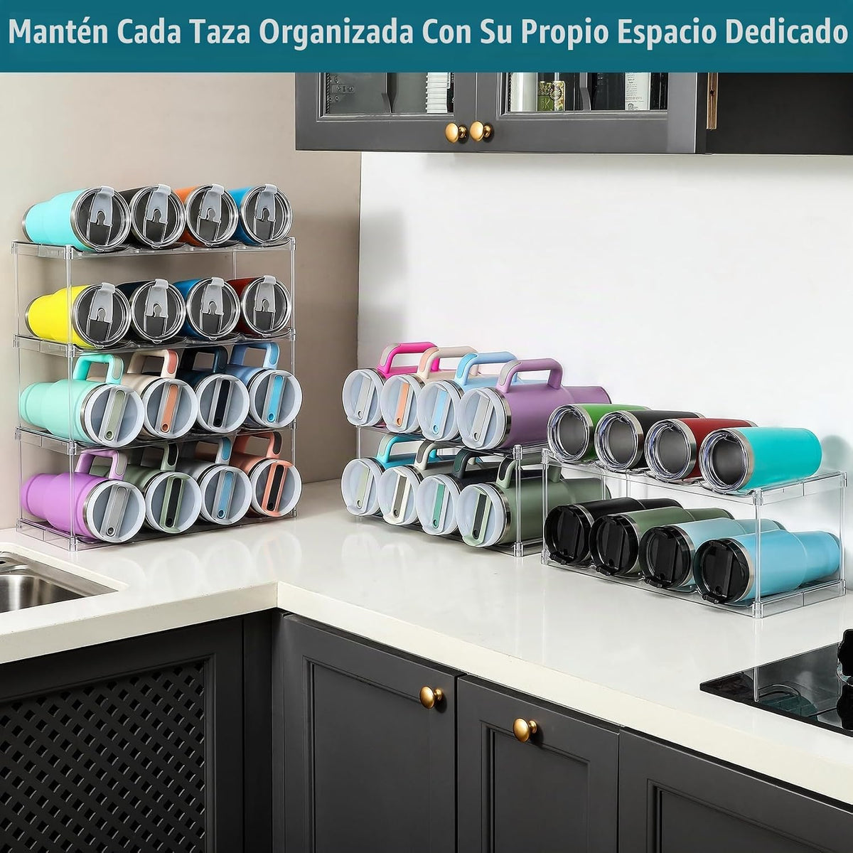 Organizador de botellas de agua prémium para Stanley de 40 onzas y...