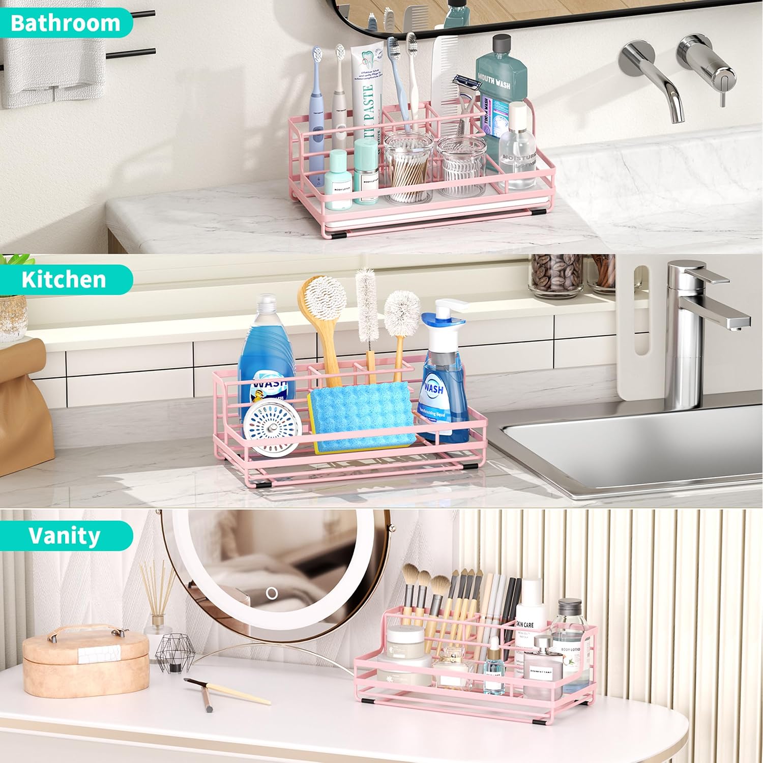HapiRm Soportes para cepillos de dientes para baño - Organizador de...