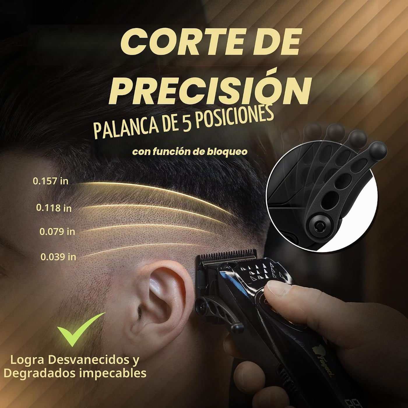 Fagaci Cortapelos profesionales para hombres con cuchillas DLC y al...