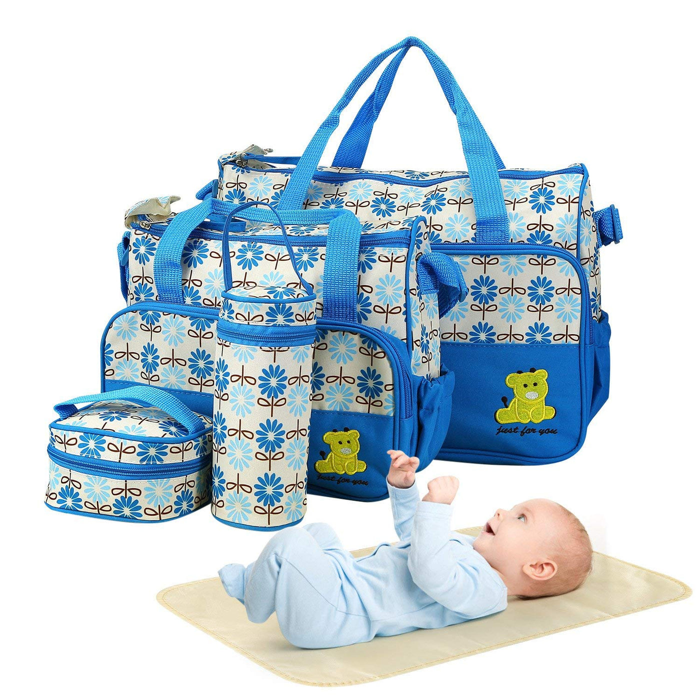 Moclever Juego de Bolso Tote para Pañales, 5 Piezas de Bolsas para...