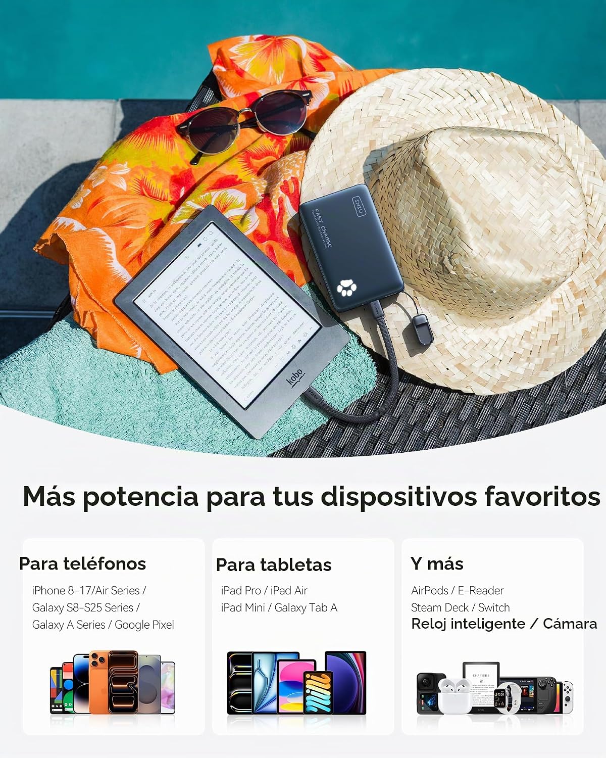 INIU cargador portátil de carga rápida de 10000mAh 45W, banco más p...