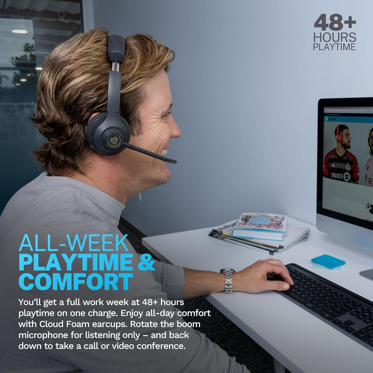 JLab, Go Work Gen 2, auriculares inalámbricos, Bluetooth, dongle US...
