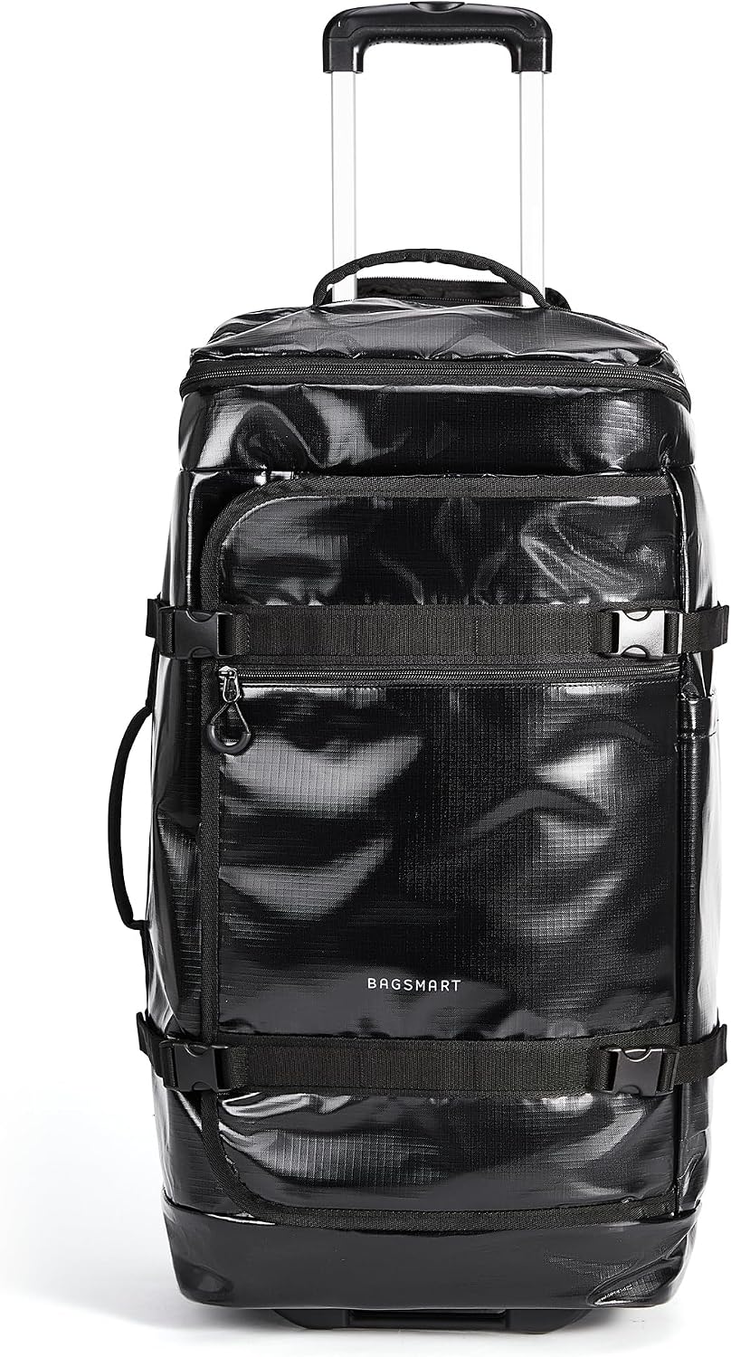 BAGSMART - Bolsa de lona con ruedas, bolsa de viaje para hombres, r...