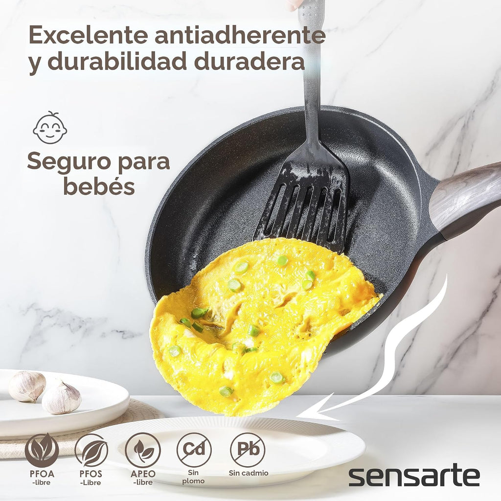 SENSARTE Juego de ollas y sartenes antiadherentes, no tóxicos, jueg...