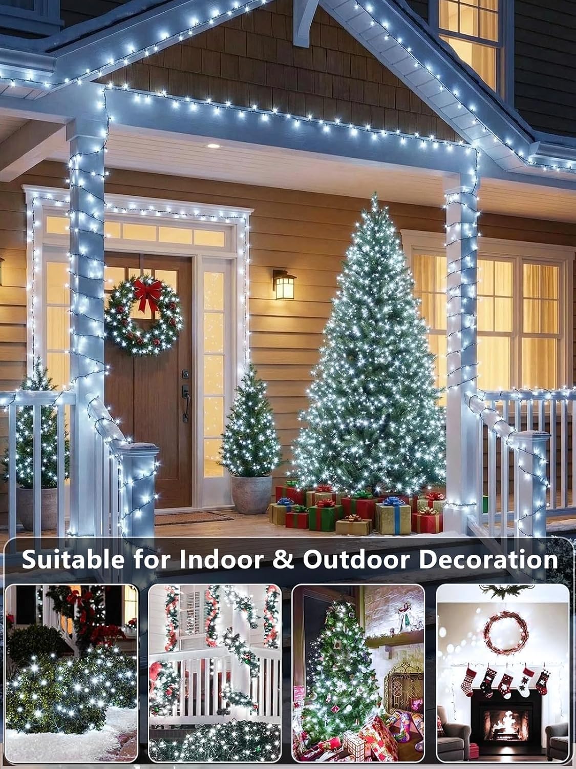 Paquete de 2 tiras de luces de Navidad extensibles para interiores...