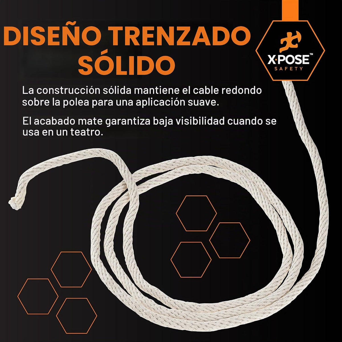 Xpose Safety #10 - Cuerda de algodón blanco con núcleo de nailon de...