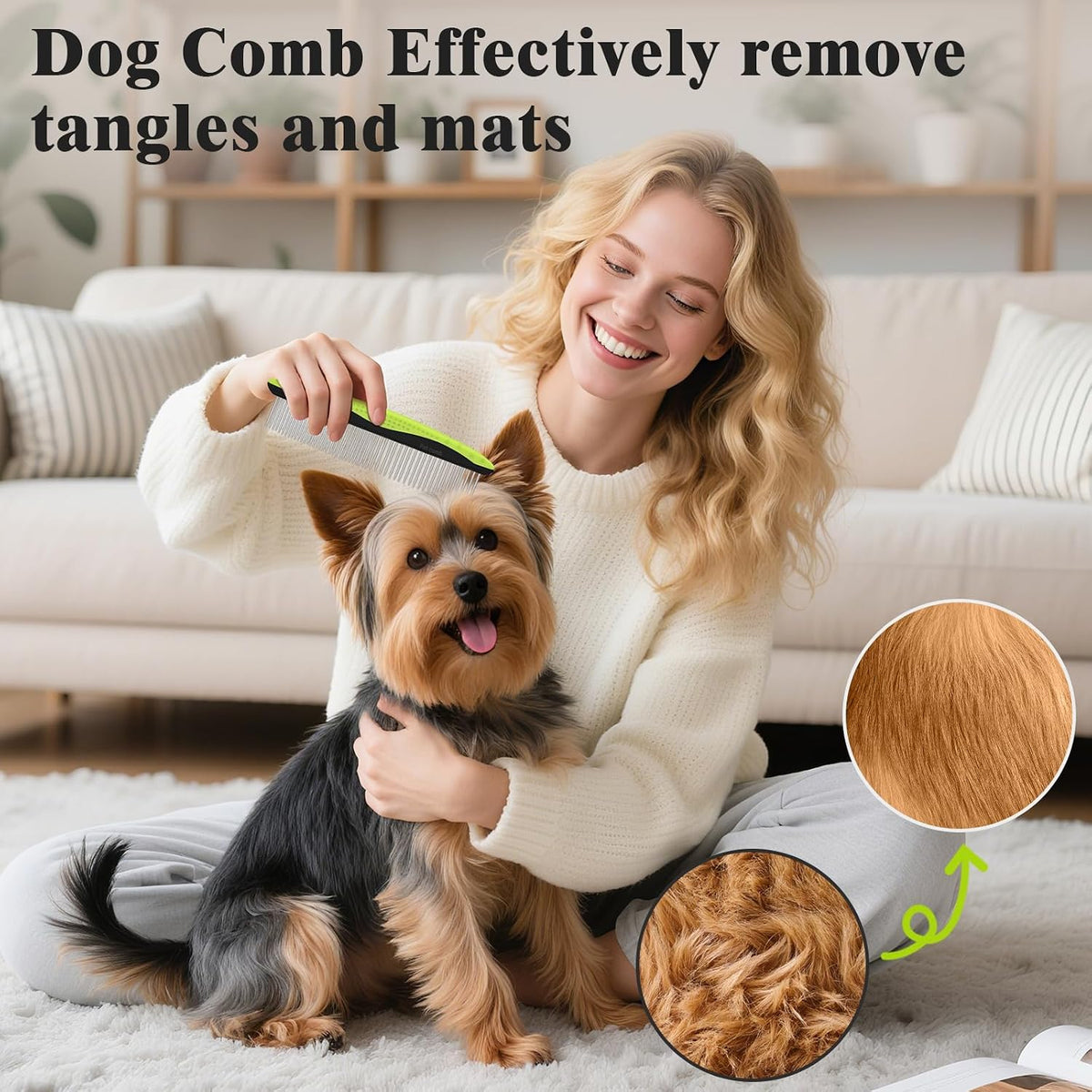 2 PCS Cepillo Slicker Autolimpiante y Peine para Perros - Herramien...